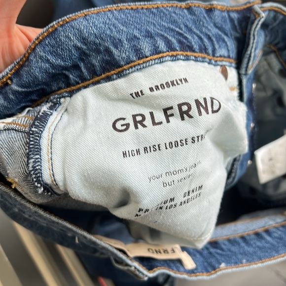 GRLFRND Brooklyn High Rise Loose Straight Jeans in garden court - Picture 9 of 9